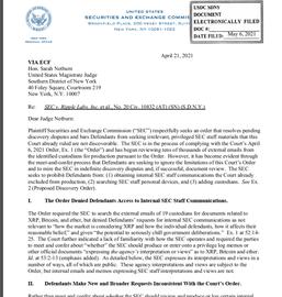 SEC诉瑞波案最新进展：法院安排电话会议，撮合双方就保密文件相关问题进行讨论