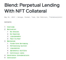 Paradigm：Blend——Blur推出的NFT抵押的永续借贷平台