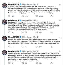 欧盟将发起投票：是否限制基于工作证明（POW）的加密货币