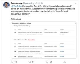 YouTube删除大量加密货币视频，反应过度还是监管加强？