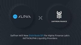 Saffron将为Alpha Finance Lab的ibETH / ALPHA流动性提供者分发SFI奖励