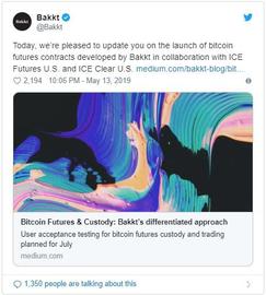 突发：Bakkt CEO宣布将于7月测试比特币期货交易